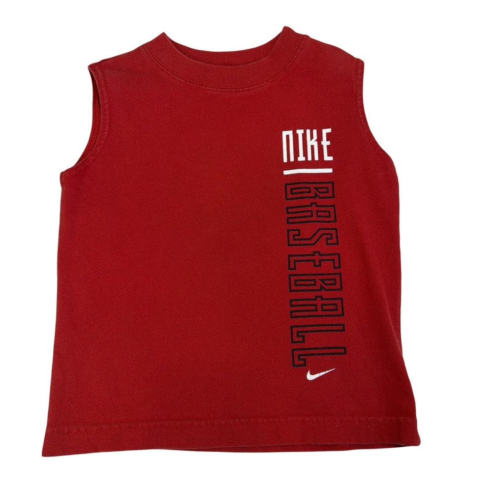 Vintage‎ Nike Baseball Sleeveless Red Tank Top Shirt Size 2T